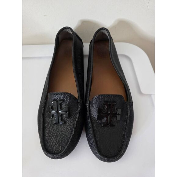 Tory Burch Black Leather Loafers - Picture 1 of 12
